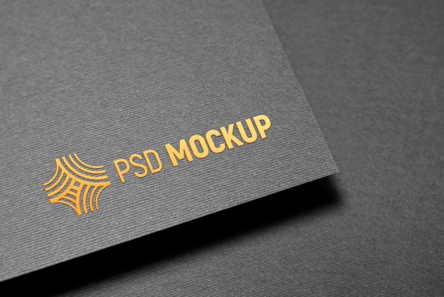 PSD logo de presse sur maquette papier