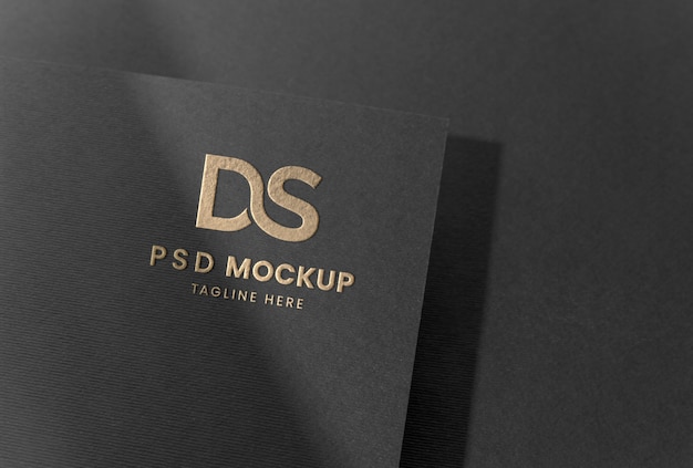 PSD logo de presse sur maquette papier