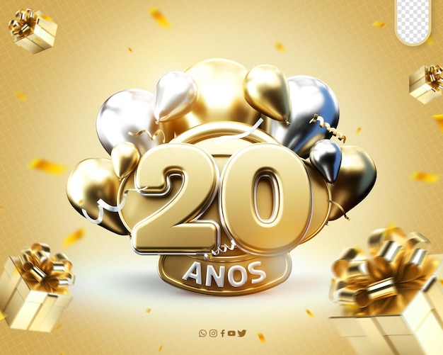logo promotionnel célébration du 20ème anniversaire inauguration du 20è anniversaire