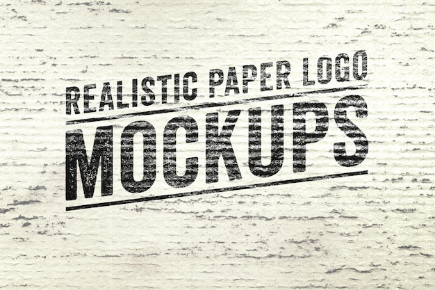 Logo réaliste sur maquette en papier