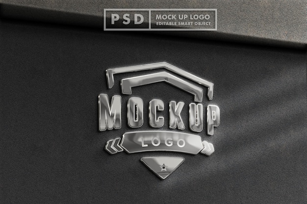 Logo Réaliste Maquette Avec Psd Premium De Style Métallique