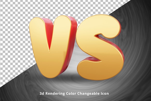 PSD logo de renderizado 3d versus vs dorado o efecto de texto de logo vs logo dorado versus renderizado 3d realista vs