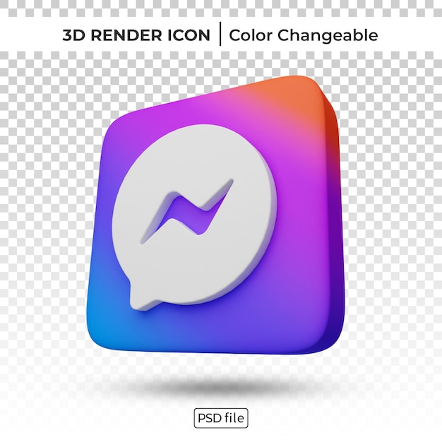Logo de rendu 3d Messenger