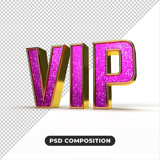 Logo De Rendu 3d Or Vip