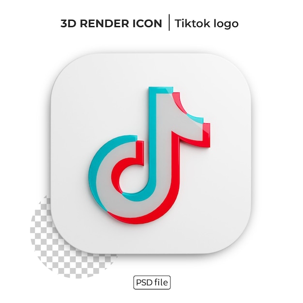 Logo de rendu 3d Tiktok