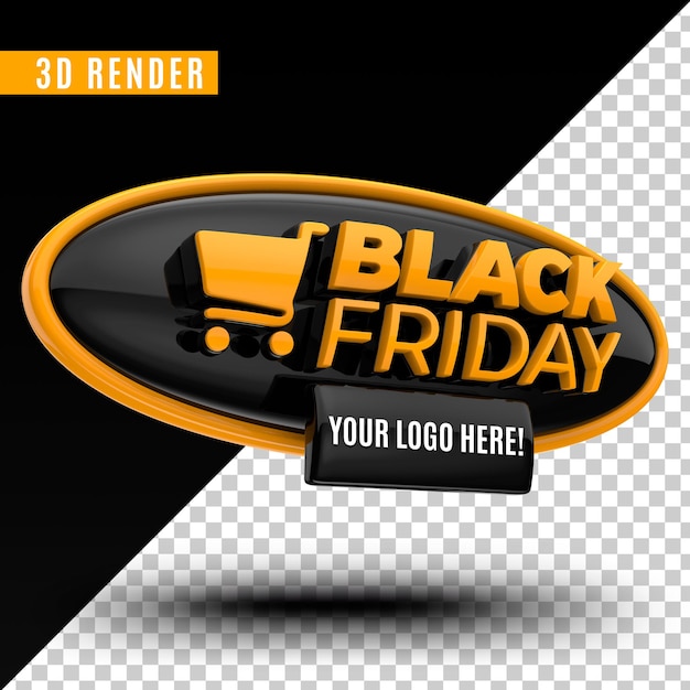 Logo De Rendu 3d Vendredi Noir Premium Psd