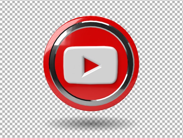 Logo De Rendu 3d Youtube Avec Fond Transparent