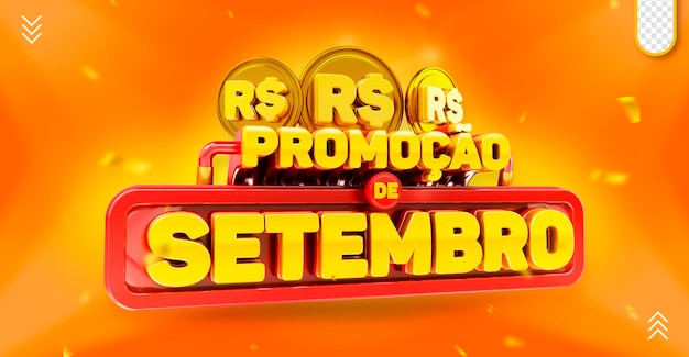 PSD logo representación 3d promoción del mes ofertas de supermercados para redes sociales en brasil