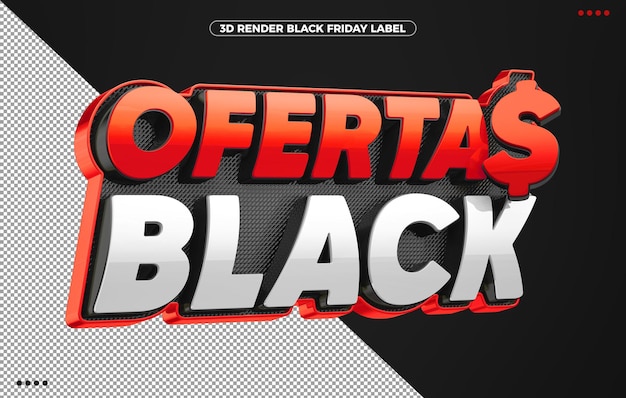 Logo rojo ofertas negras para el viernes negro.