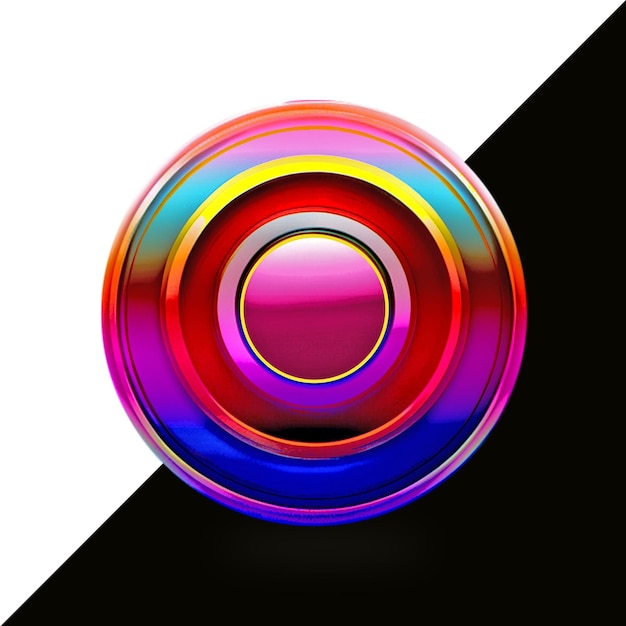 Le logo rond d'Instagram en 3D, l'icône des médias sociaux en 3D et l'arrière-plan transparent