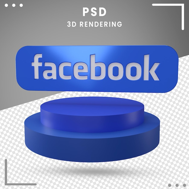 PSD logo de rotation 3d facebook isolé dans le rendu 3d