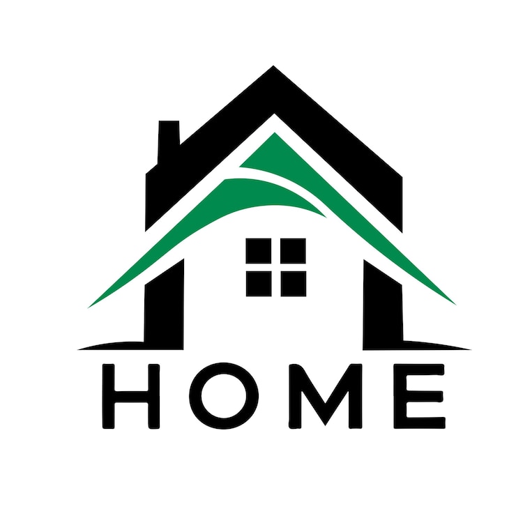 PSD logo rumah dengan sebuah rumah di bagian depan