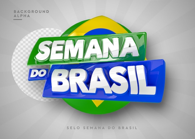 PSD logo de la semaine brésilienne 3d en rendu 3d