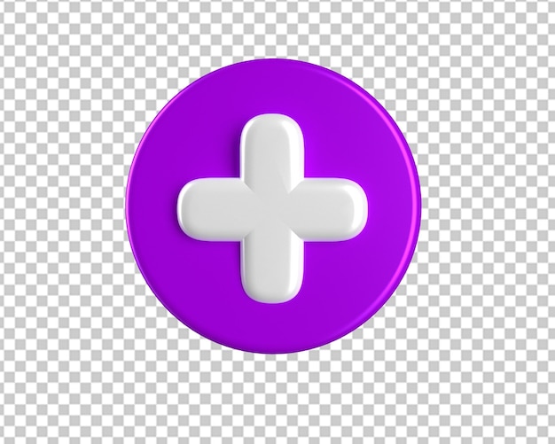 PSD logo de soins signe 3d icône du bouton plus