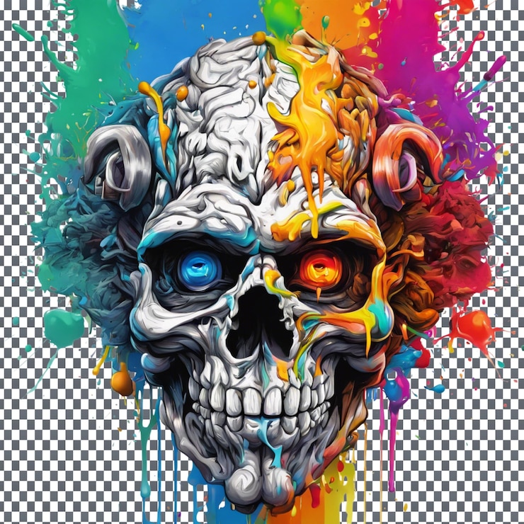 PSD logo splash art in stile zombi isolato su uno sfondo trasparente