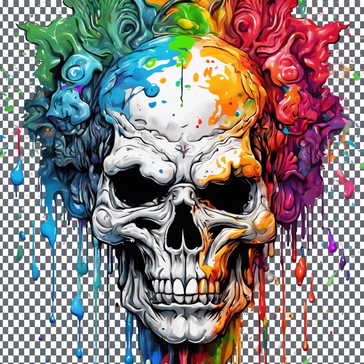 PSD logo splash art in stile zombi isolato su uno sfondo trasparente