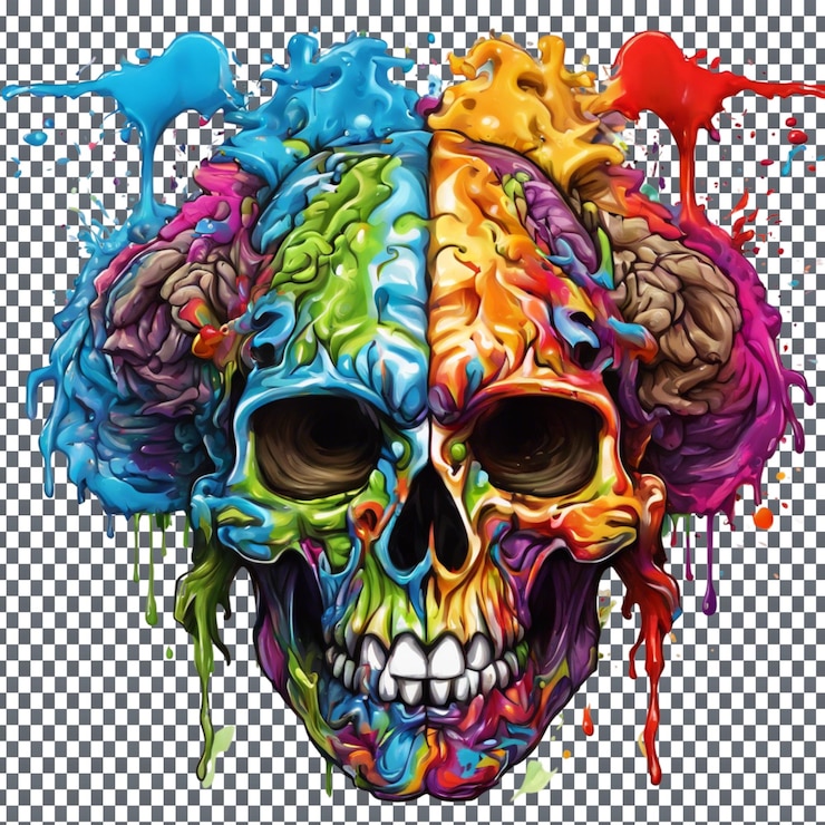 PSD logo splash art in stile zombi isolato su uno sfondo trasparente