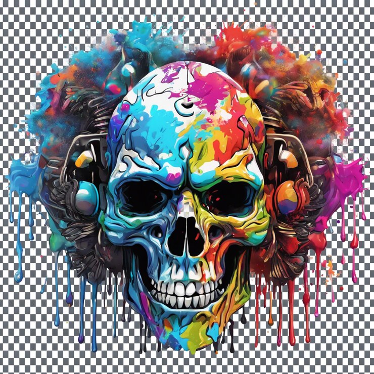 PSD logo splash art in stile zombi isolato su uno sfondo trasparente