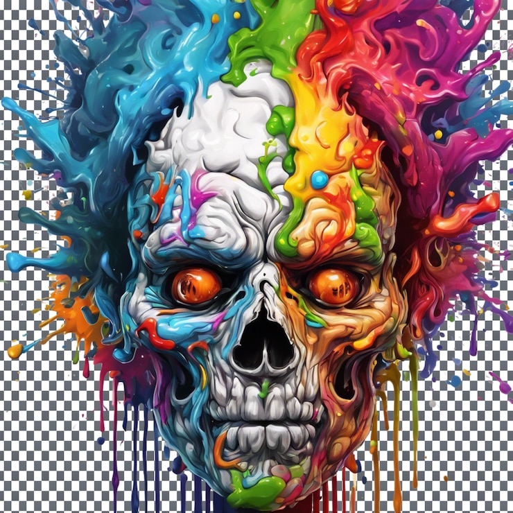 PSD logo splash art in stile zombi isolato su uno sfondo trasparente