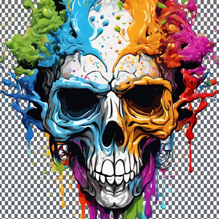 PSD logo splash art in stile zombi isolato su uno sfondo trasparente