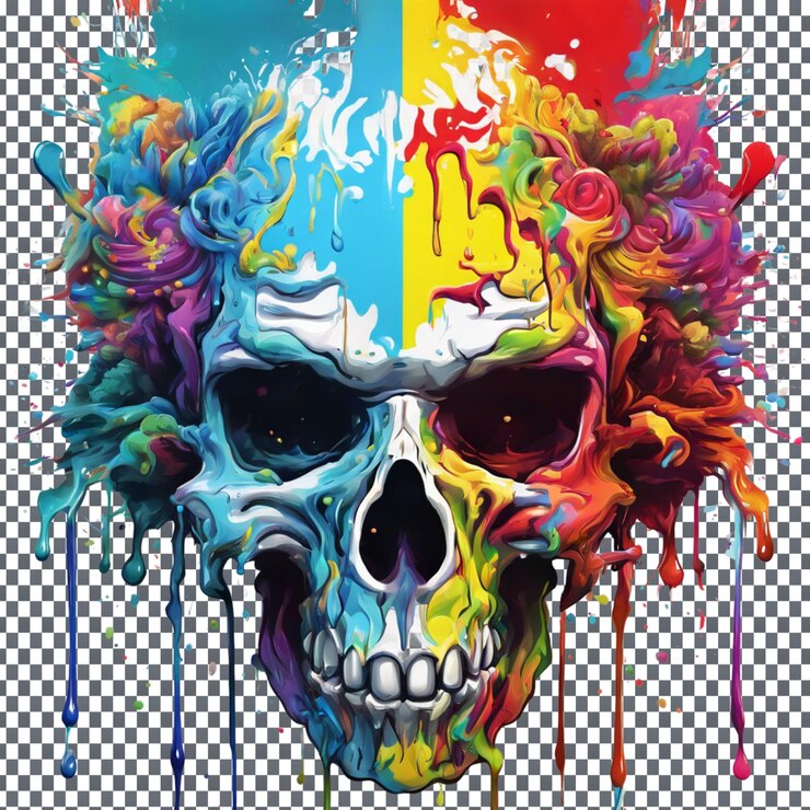 PSD logo splash art in stile zombi isolato su uno sfondo trasparente