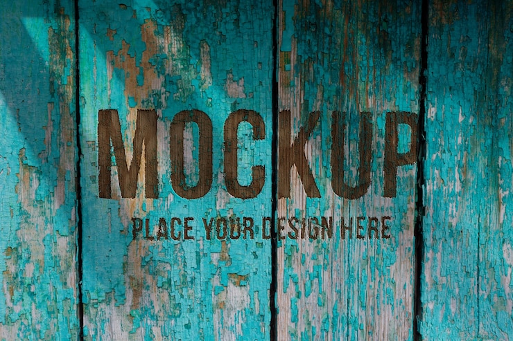 PSD logo su mockup effetto legno