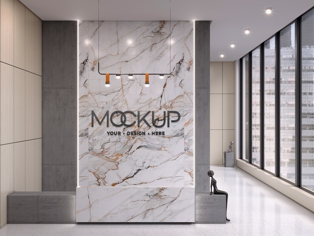 Logo su modello di parete in marmo