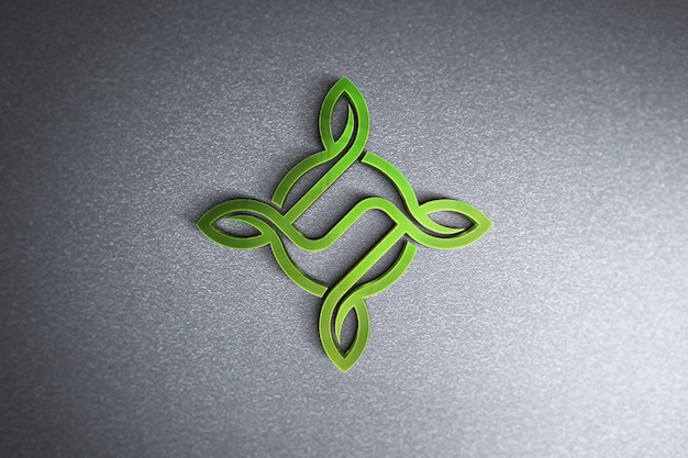 Logo su un modello realistico di muro bianco