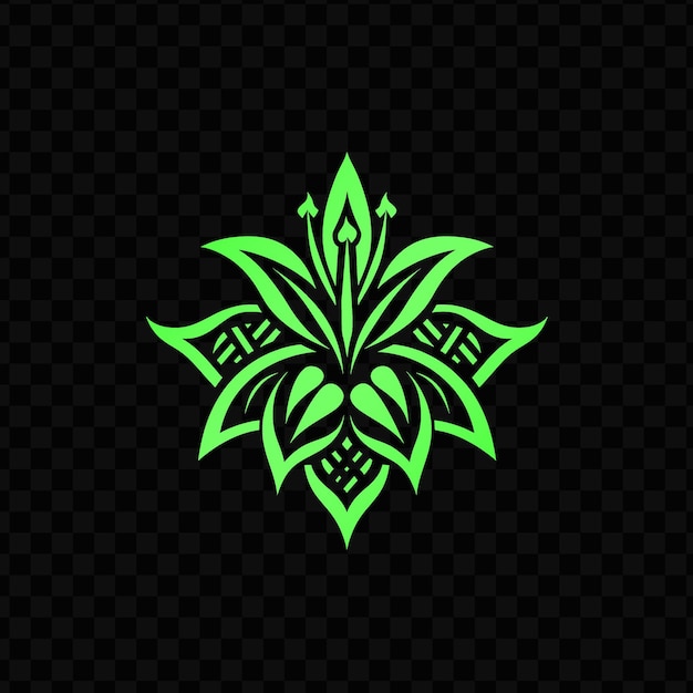 Logo De Symbole D'amaryllis Exotique Avec Des Feuilles Décoratives Et Un Tatouage Cnc De Conception Vectorielle Psd Créative Tr