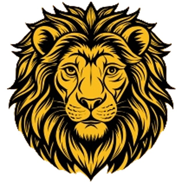 PSD logo à tête de lion sur fond blanc