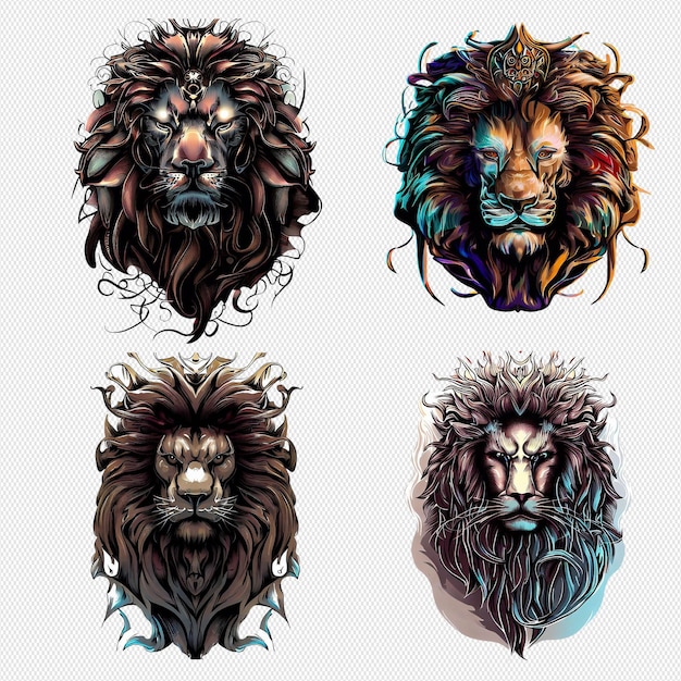 PSD logo tête de lion de style vintage