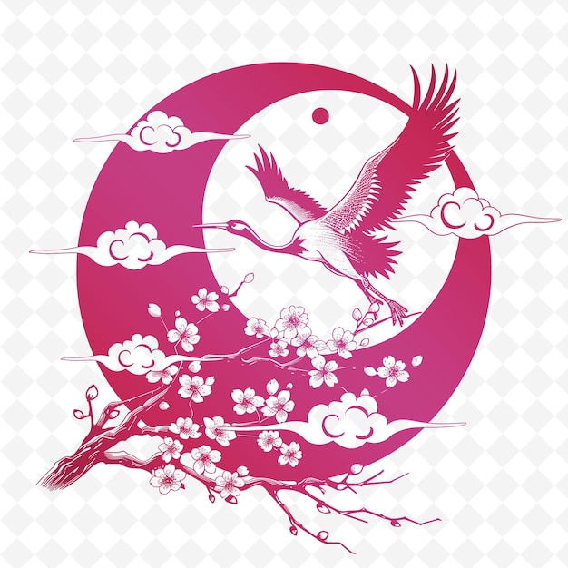 PSD logo traditionnel de la fleur de prune avec un design vectoriel créatif de la collection nature