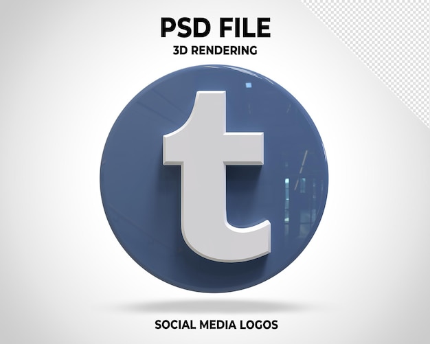 PSD logo tumblr 3d médias sociaux