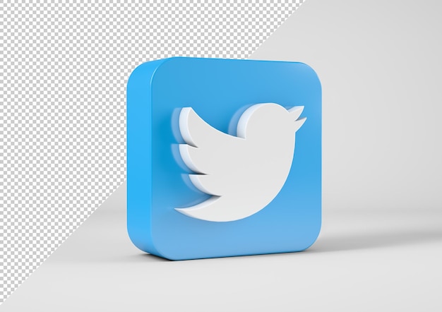 Logo Twiter dans le rendu 3D