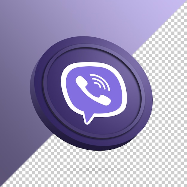 Logo Viber Sur Le Bouton Rond Rendu 3d Isolé