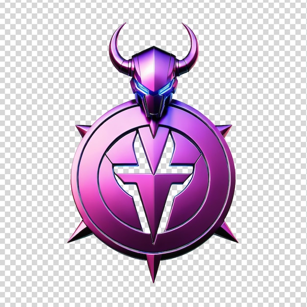 PSD logo viking avec un bouclier isolé sur un fond transparent