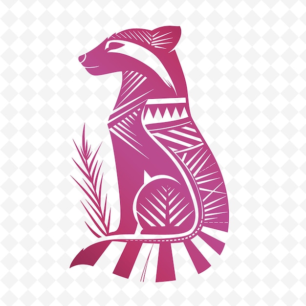 PSD un logo violet et rose d'une hyène