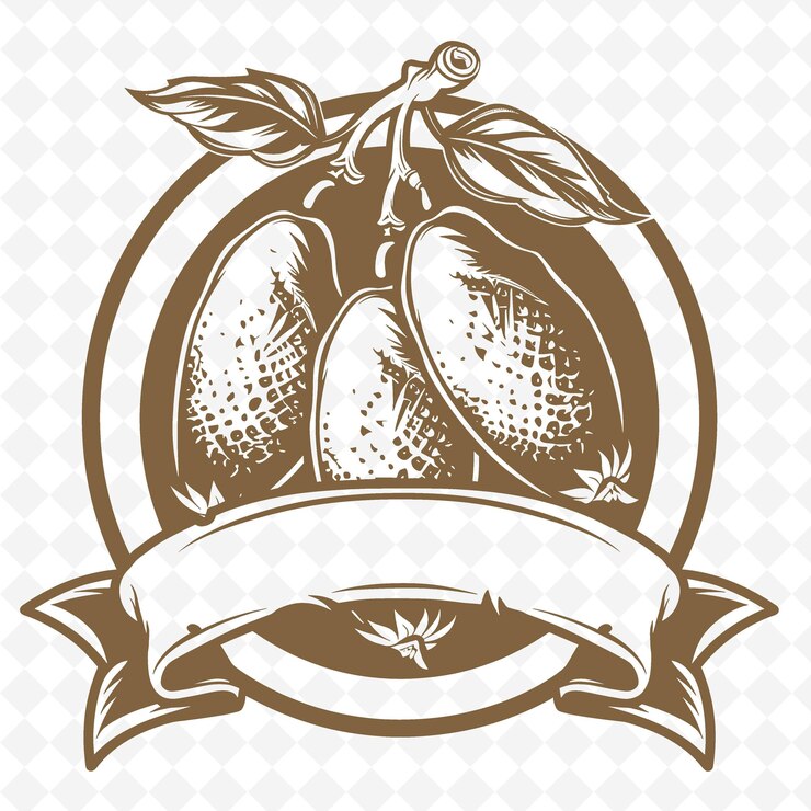 PSD logo von sweet tamarind seal mit dekorativen pods und einem banner d kreative und minimalistische vektordesigns