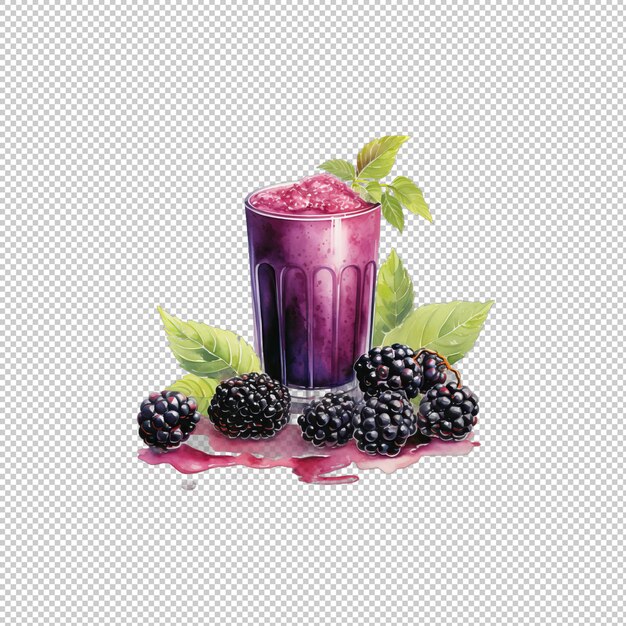 PSD le logo watecolor du jus de boysenberry isolé à l'arrière