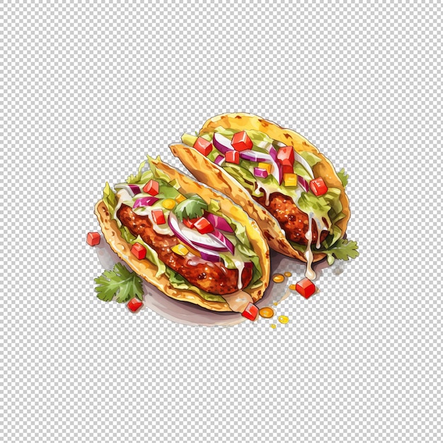 PSD logo watecolor tacos isolé à l'arrière-plan isolé