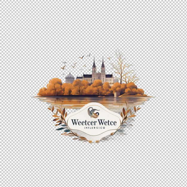 Logo Watecolor Vienna Caffè sullo sfondo isolato