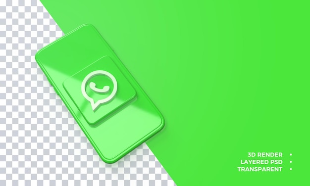 Logo Whatsapp 3d Au-dessus Du Rendu De Smartphone