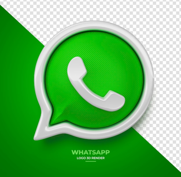 PSD le logo de whatsapp en 3d avec un fond transparent