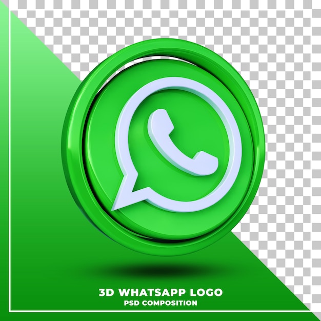 Logo whatsapp brillant isolé rendu de conception 3d