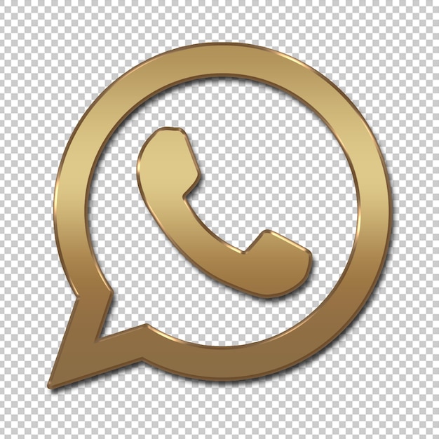 logo whatsapp doré