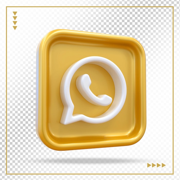 Logo Whatsapp styles 3d de luxe en or