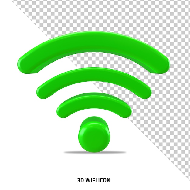 Logo Wi-Fi router rete segnale di comunicazione internet 3D