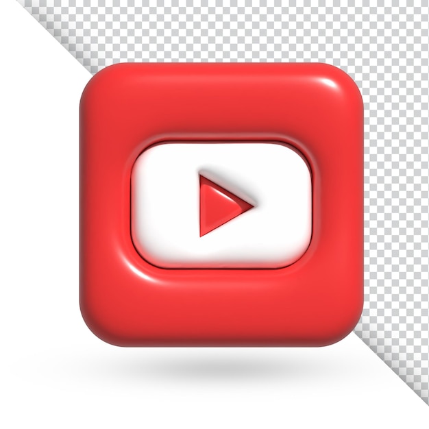 Logo Youtube 3d Isolé