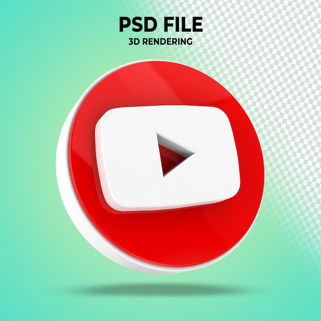 PSD logo youtube 3d réseaux sociaux