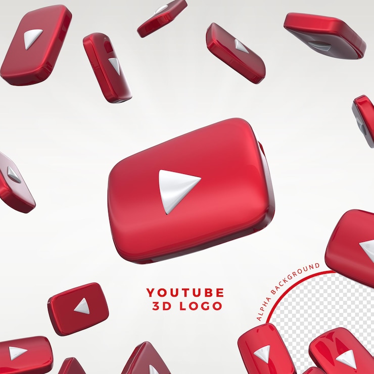 PSD logo youtube 3d